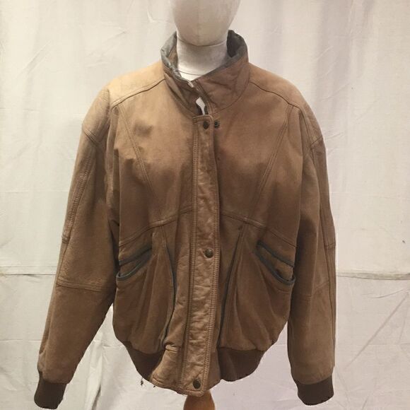 L Outbrook Vintage 80s Top Gun Look Bomber Jacket *Worn Distressed - Picture 1 of 8